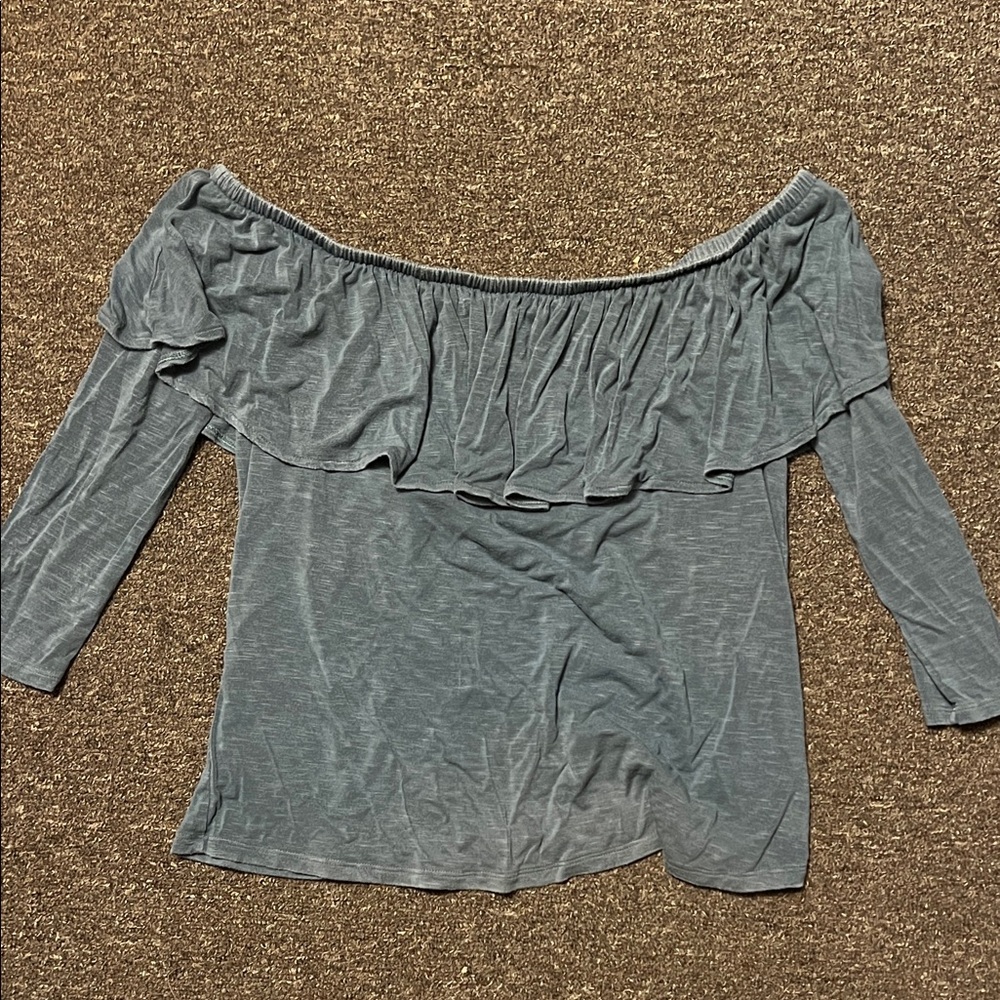 American Eagle Outfitters Blue Off-Shoulder Blouse